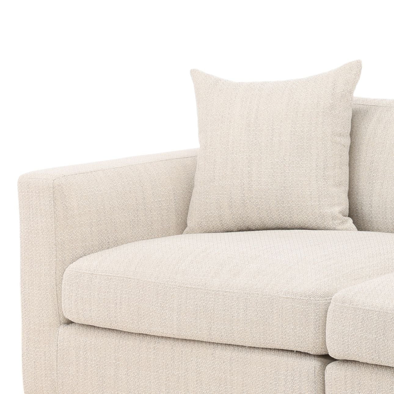 Glendale Taupe Plain Woven Textured Fabric Sectional 116.5 in Wide
