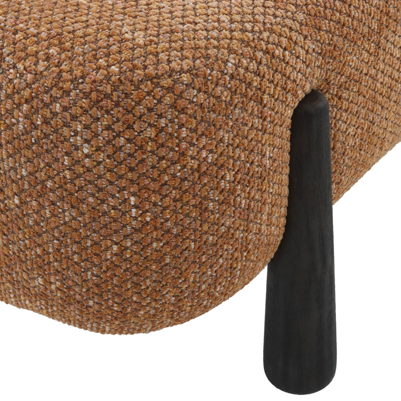 Ginger Chunky Woven Chenille Fabric Bench 60 in Wide