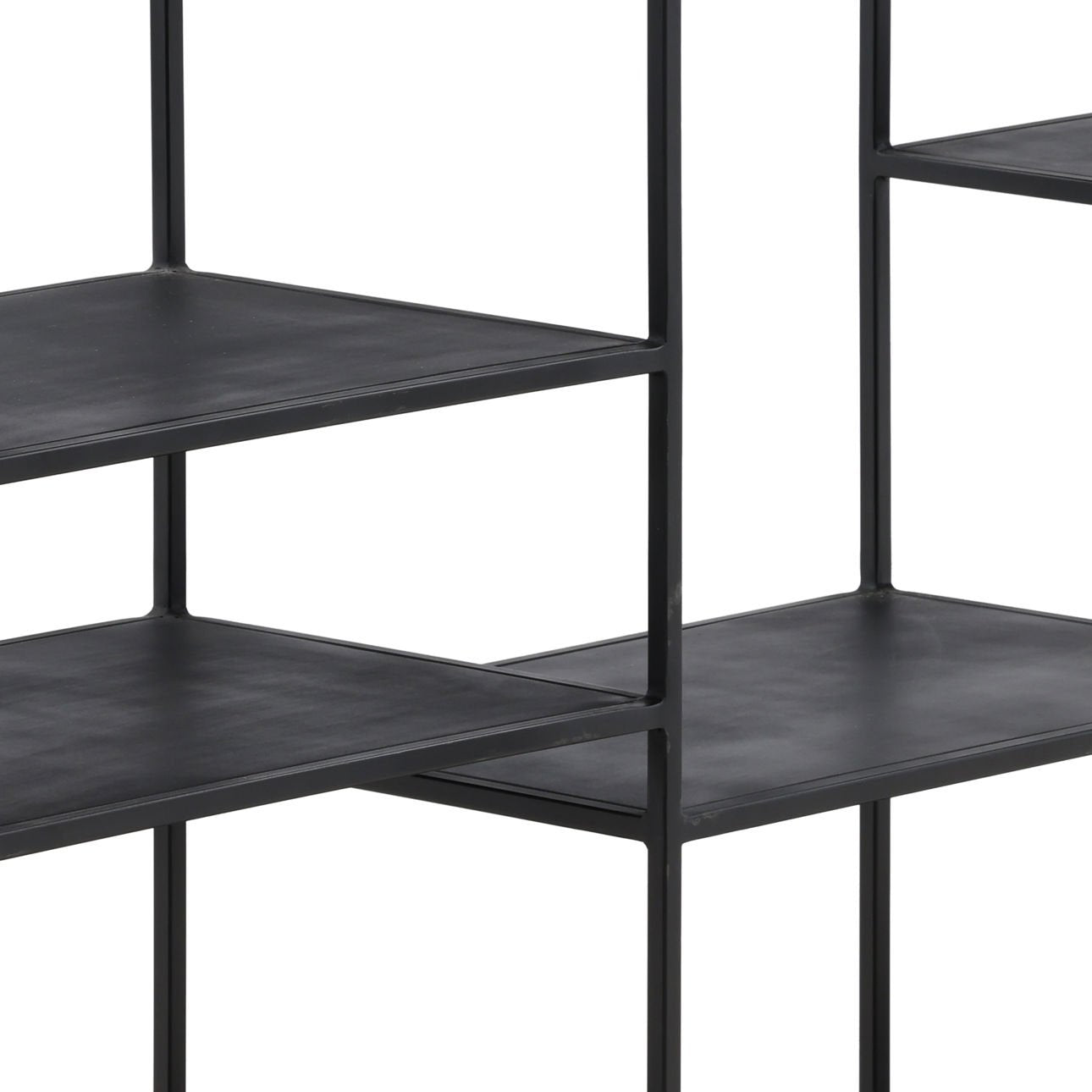 Black Metal Bookcase 71 in Wide