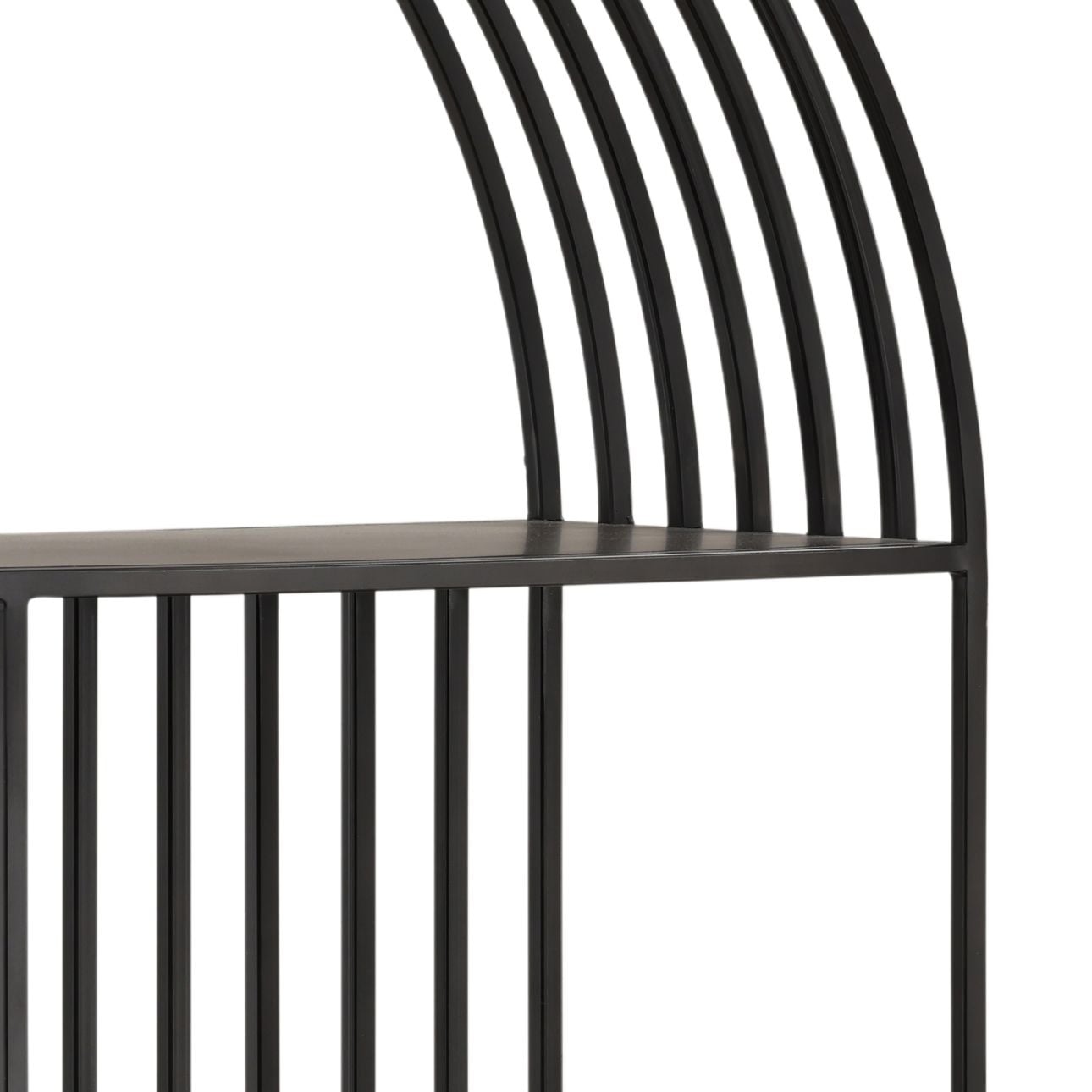 Black Gunmetal Finish Iron Bookcase 39 in Wide