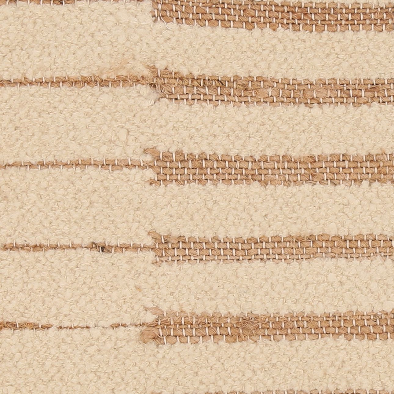Cream Handwoven Jute and Wool Cover Pillow 24 in Wide