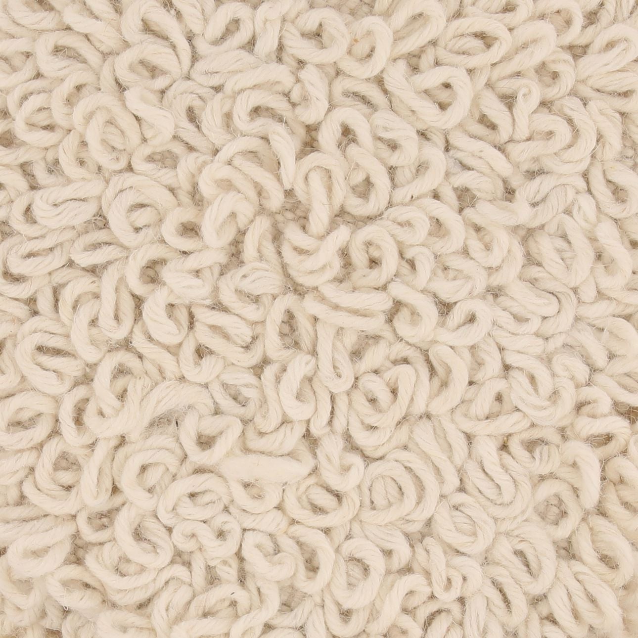Ivory Handwoven Wool and Wood Stool 16 in Wide