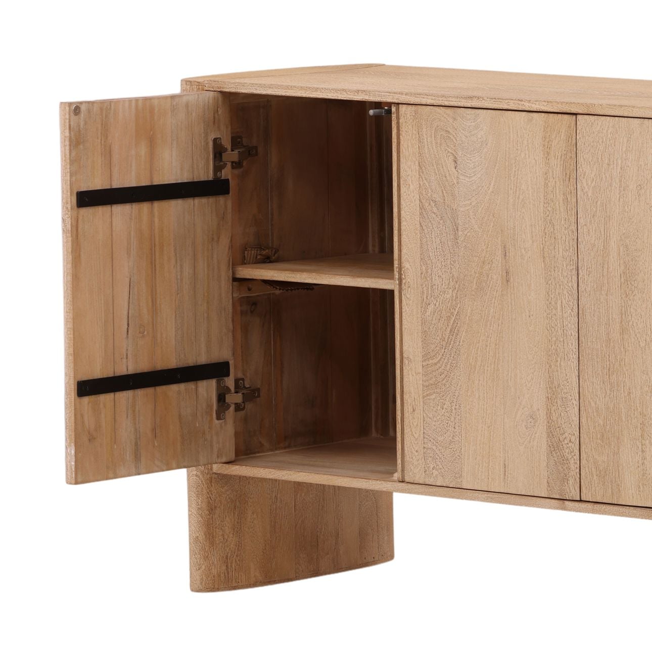 Light Natural Mango Wood Sideboard 94.5 in Wide