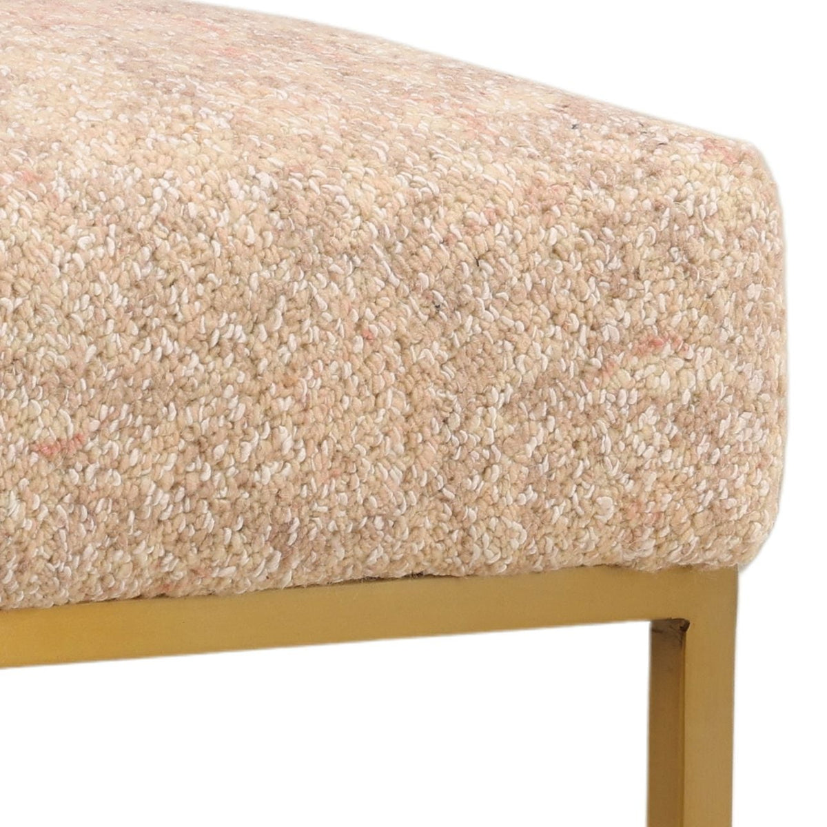 Artisan Cotton Fabric and Steel Frame Bench
