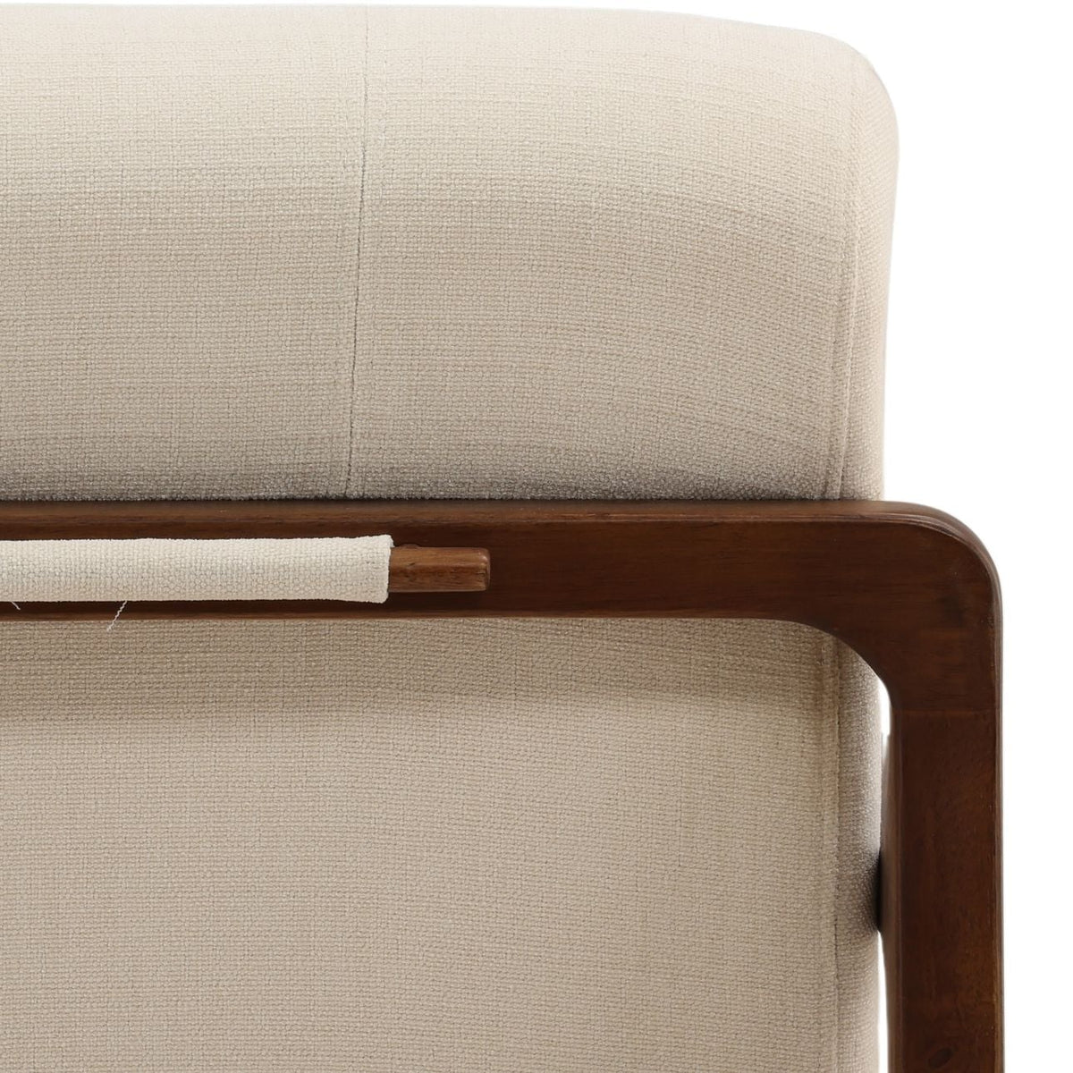 Artisan Basketweave Fabric and Rubber Wood Home Accent