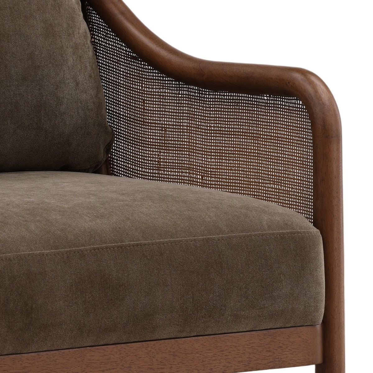 Crafted Velvet Fabric and Rubber Wood Home Accent