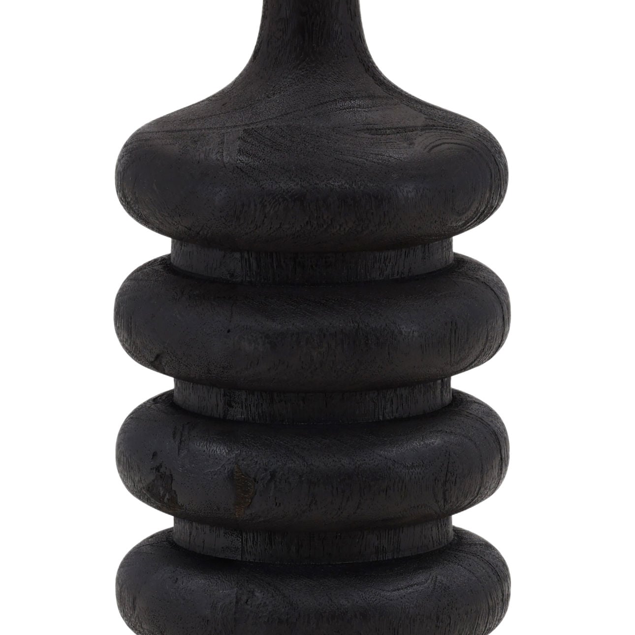Black and Beige Shade Mango Wood and Jute Shade Table 16 in Wide