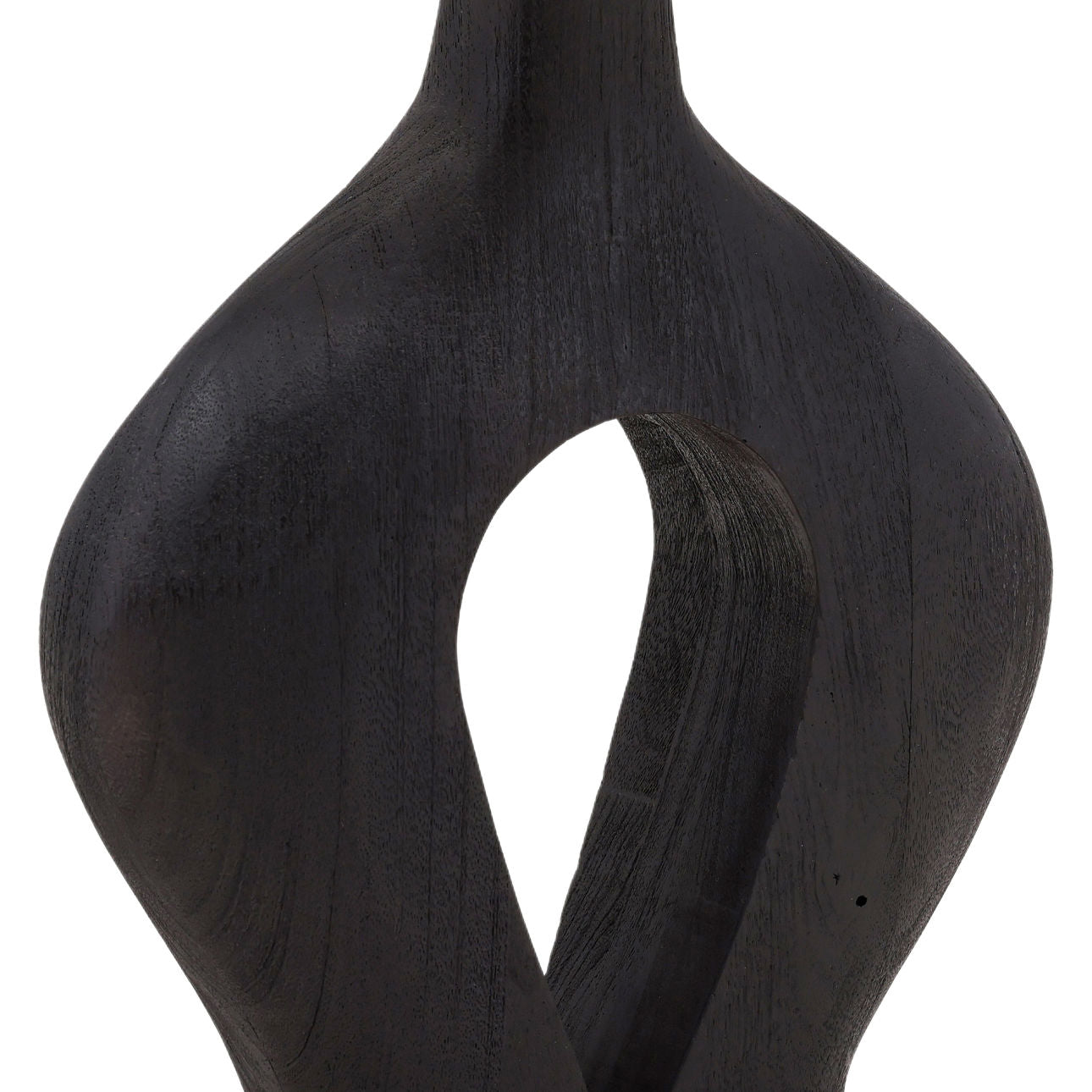 Black and Beige Shade Mango Wood and Jute Shade Table 16 in Wide