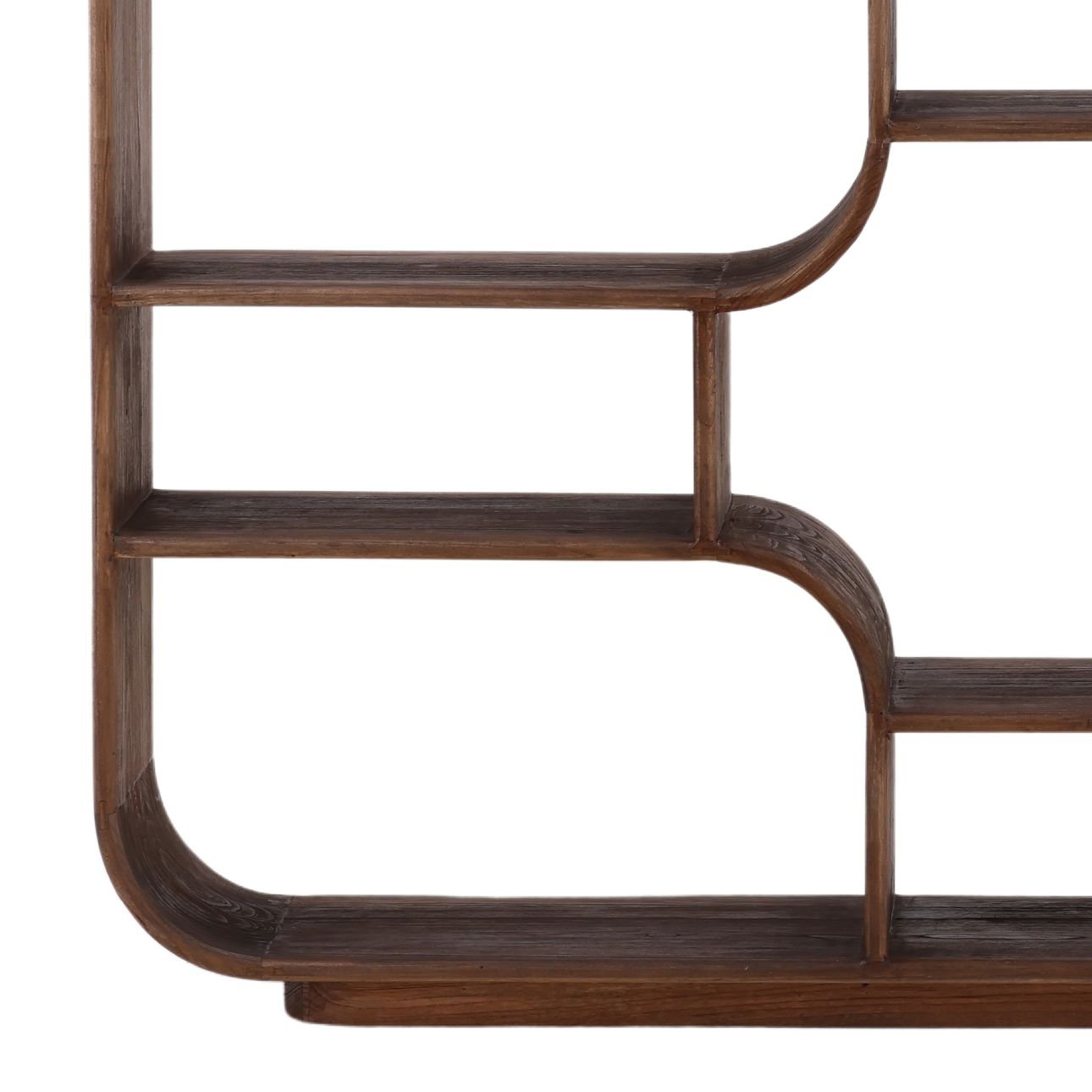 Brown Mindi Wood Bookcase 67 in Wide
