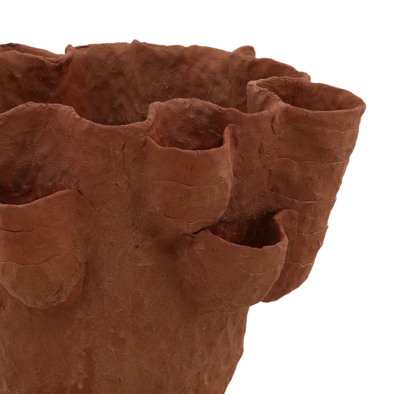 Natural Terracotta Vase 16 in Wide