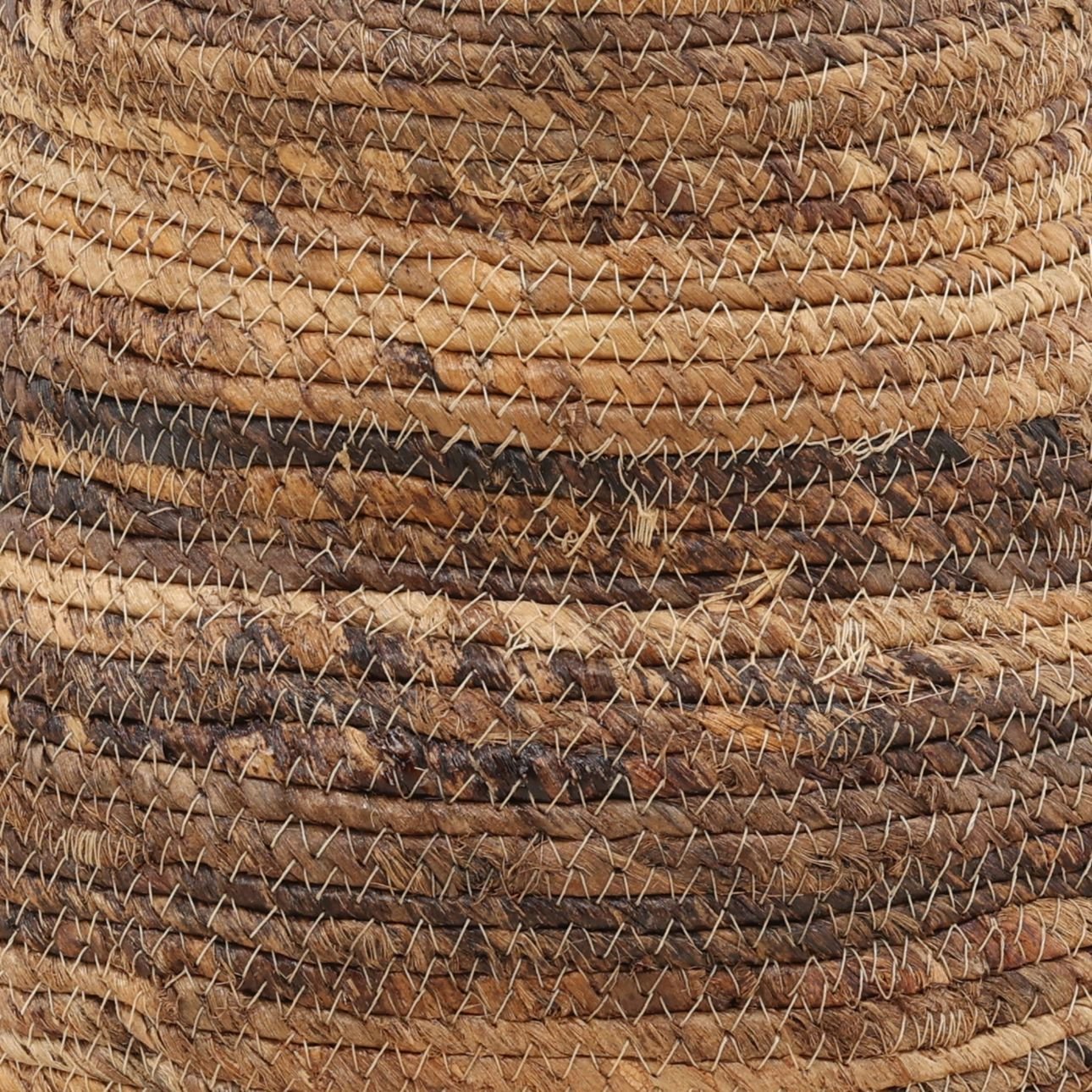 Natural Woven Banana Leaf and Coconut Fibers Basket 11 in Wide