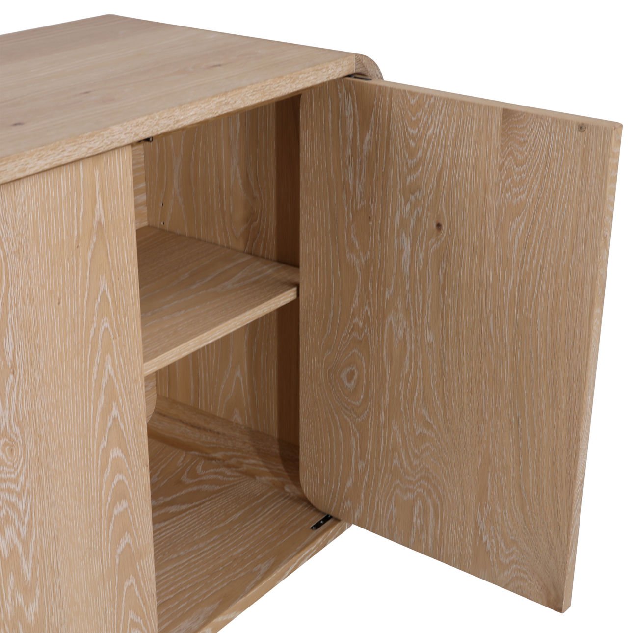 Natural Oak Wood and Oak Veneer Sideboard 75 in Wide