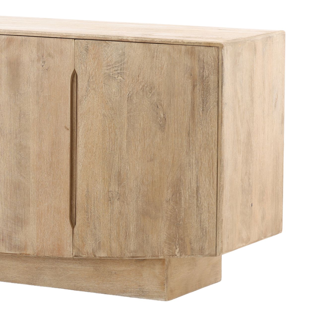 Light Natural Mango Wood Sideboard 78 in Wide
