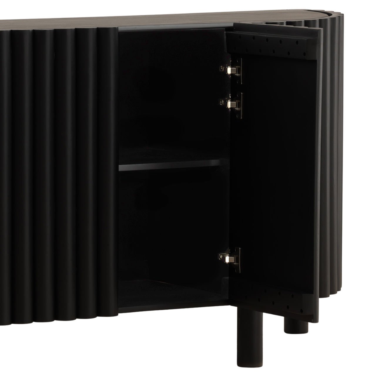 Black Acacia Wood Sideboard 67 in Wide