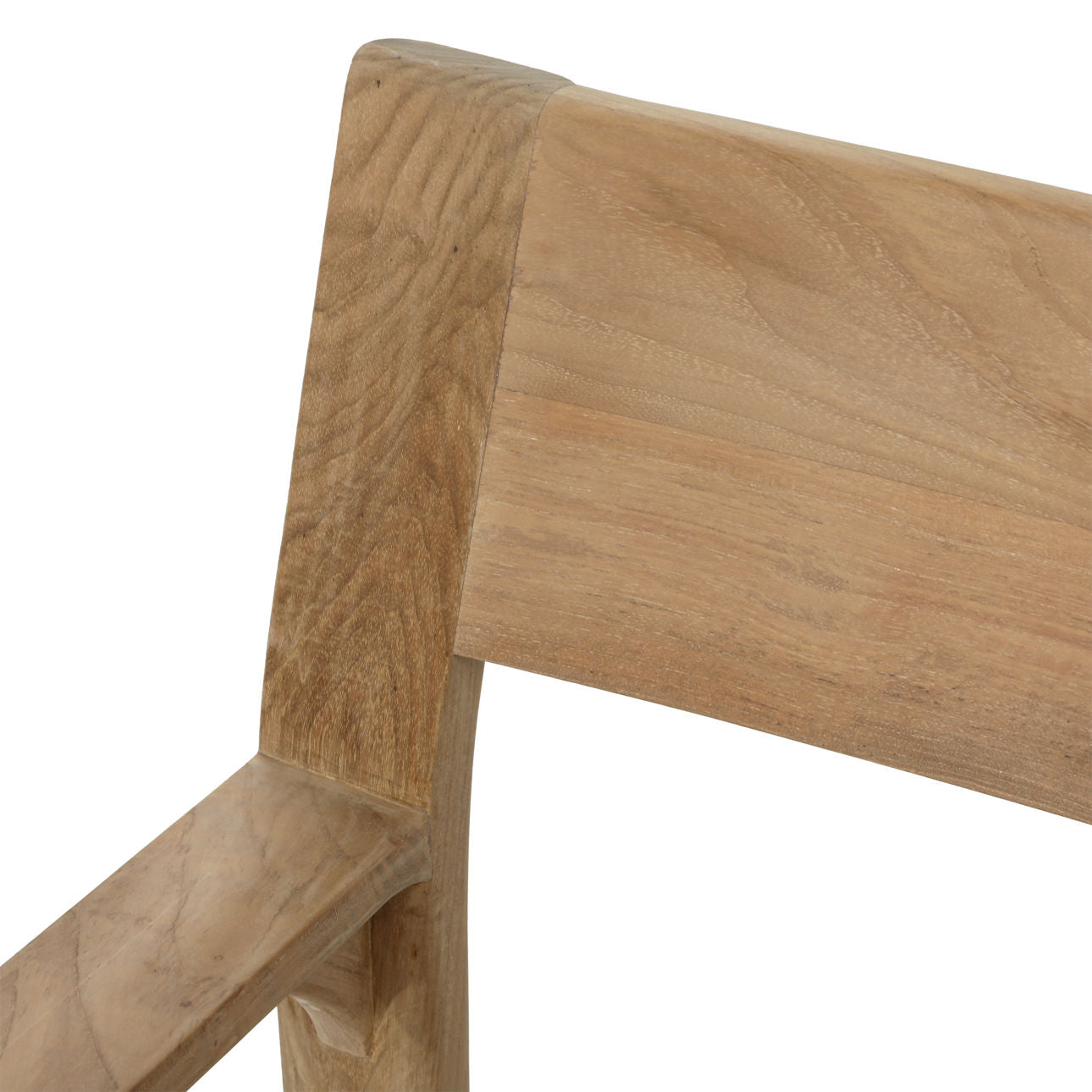 Natural Teak Wood and Synthetic Wicker Chair 23 in Wide