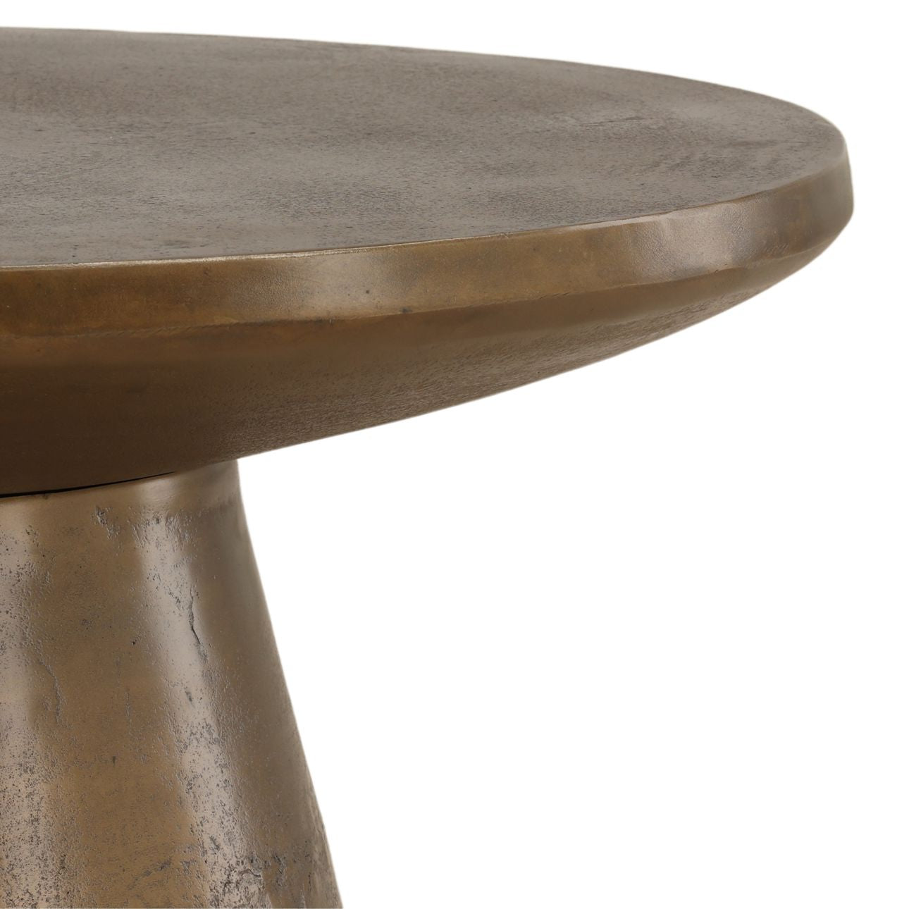 Antique Brass Aluminum Table 34.5 in Wide
