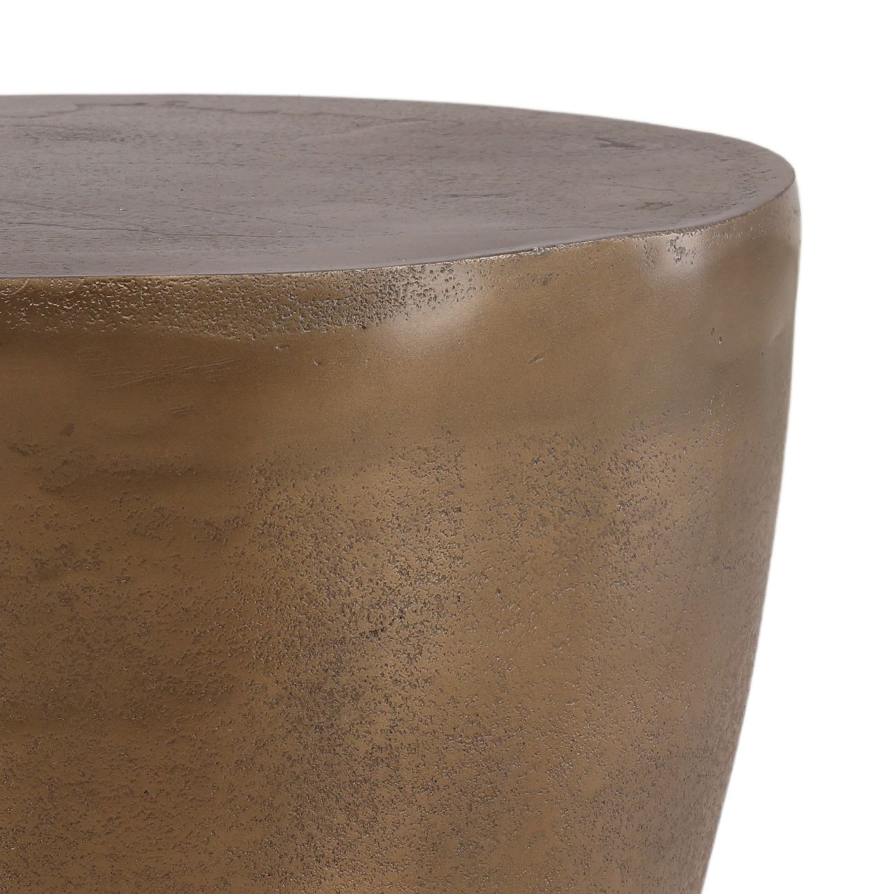 Antique Brass Aluminum Table 16.5 in Wide