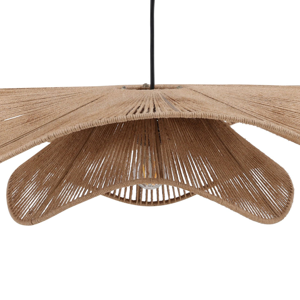 Modern Jute Rope and Steel Pendant