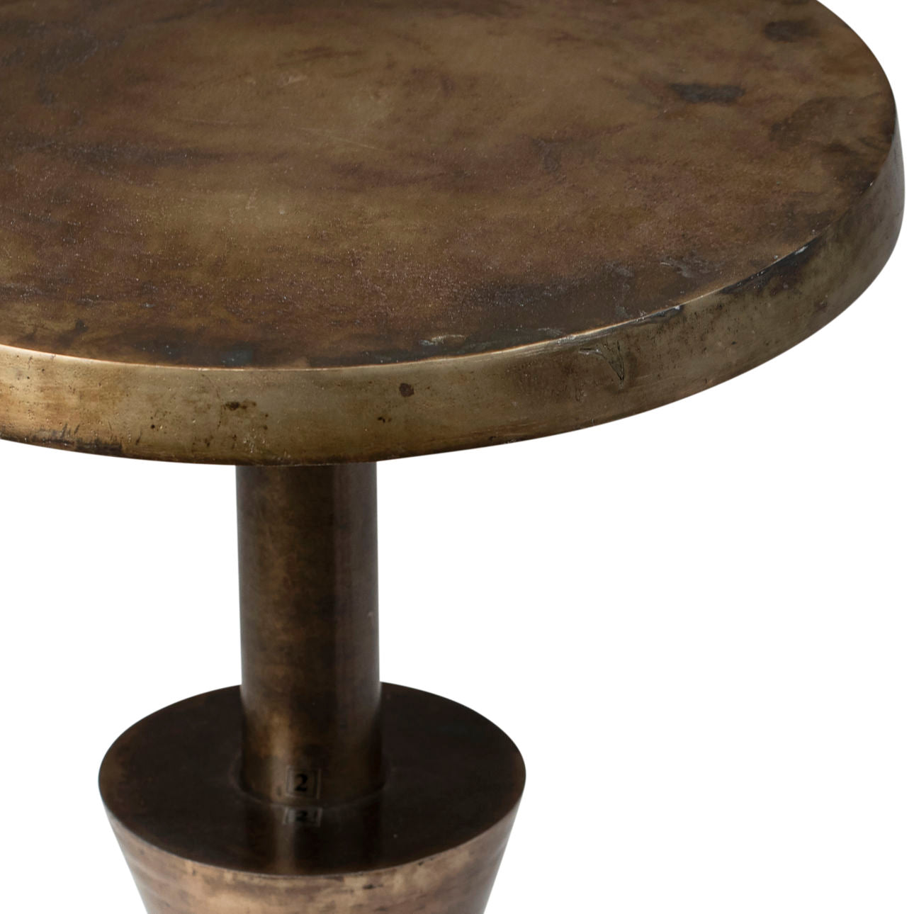 Antique Brass Finish Cast Aluminum Table 18 in Wide