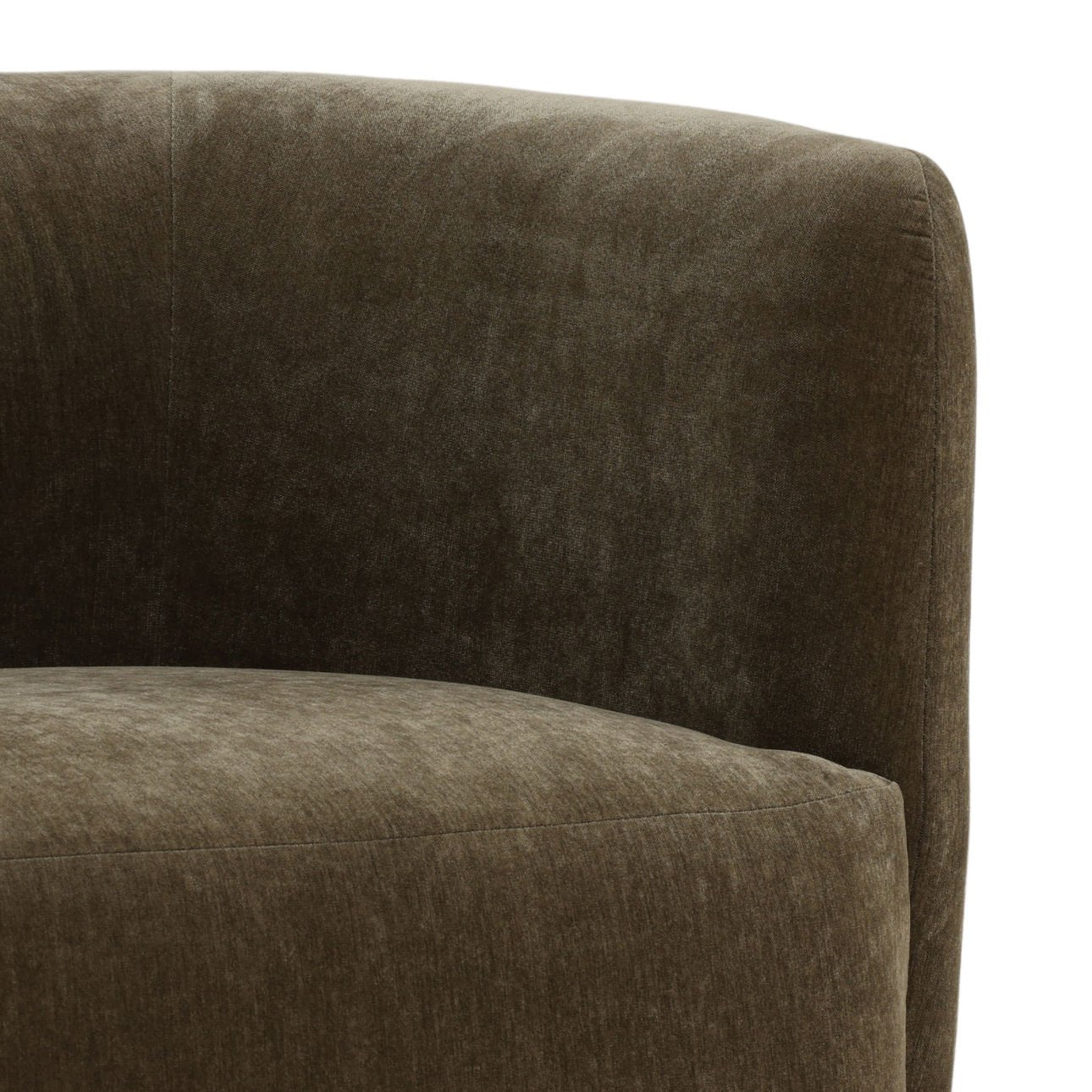 Moss Olive Velvet Fabric Chair 33 in Wide