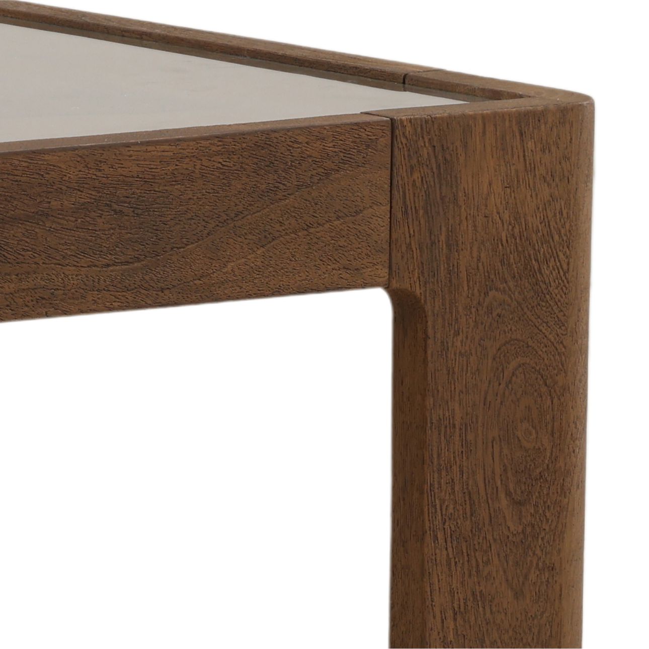 Brown Mango Wood and Glass Table 52 in Wide