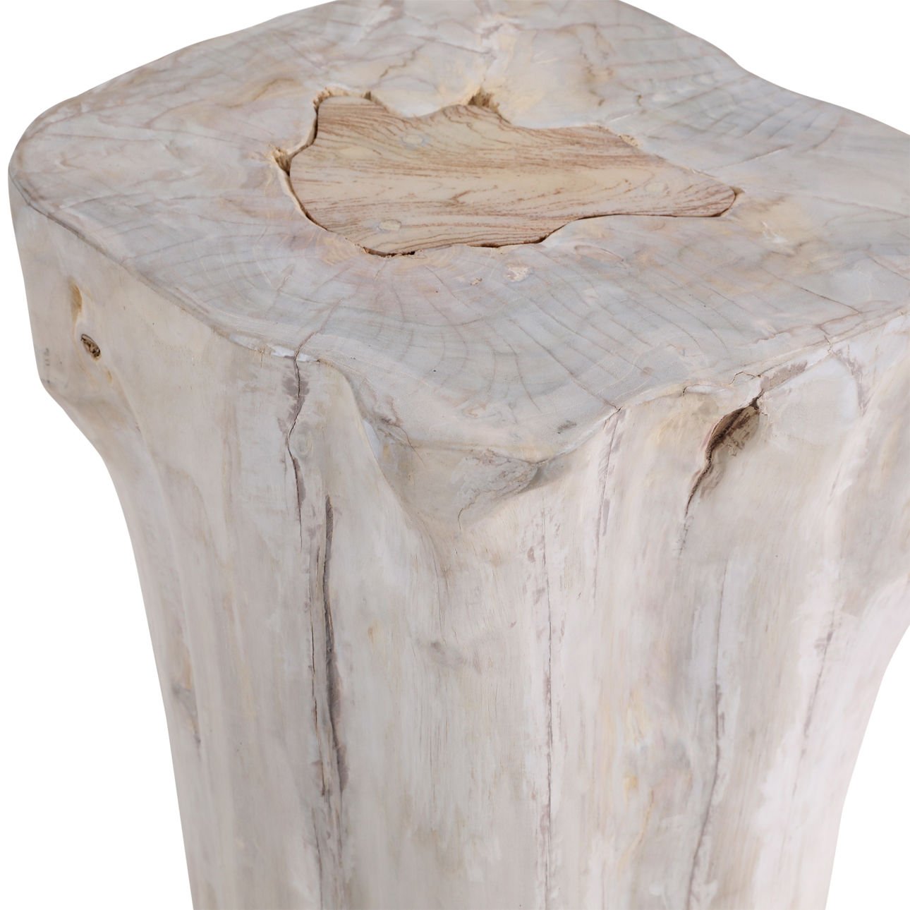 Bleached Teak Wood Table 12 in Wide