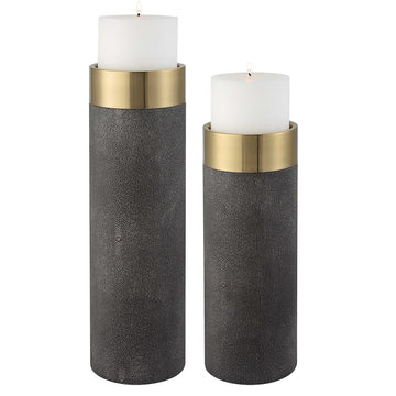 Wessex Candleholders, Gray, S/2