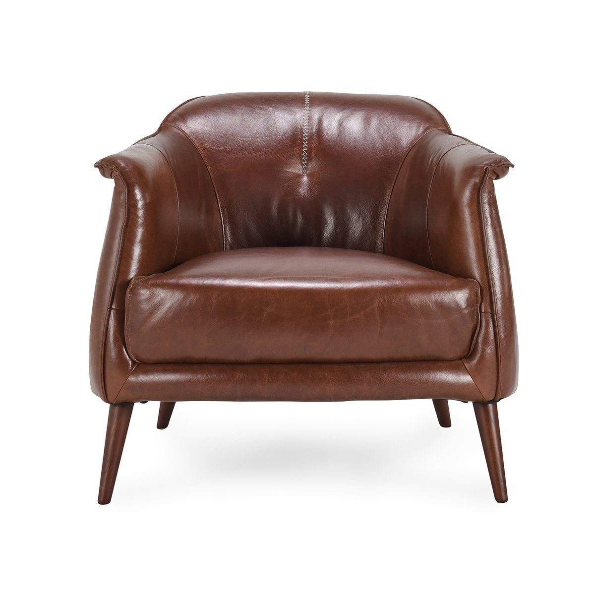 Spiced Brown Top Grain Leather Accent Chair Martel Accent Chair Collection