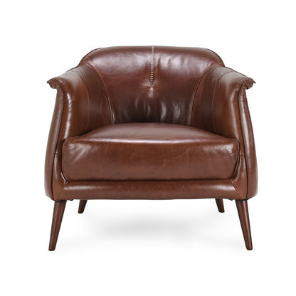 Spiced Brown Top Grain Leather Accent Chair Martel Accent Chair Collection