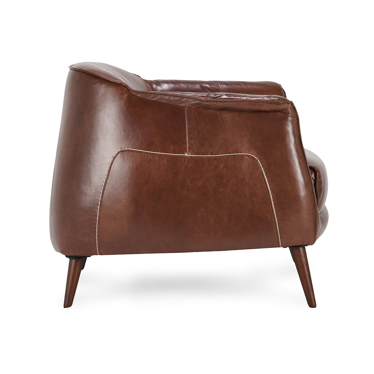 Spiced Brown Top Grain Leather Accent Chair Martel Accent Chair Collection