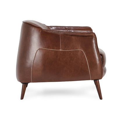 Spiced Brown Top Grain Leather Accent Chair Martel Accent Chair Collection
