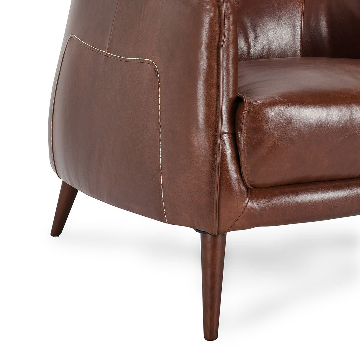 Spiced Brown Top Grain Leather Accent Chair Martel Accent Chair Collection
