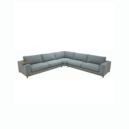 Gray 100% Polyester Sectional Donovan 3 Piece Sectional Collection