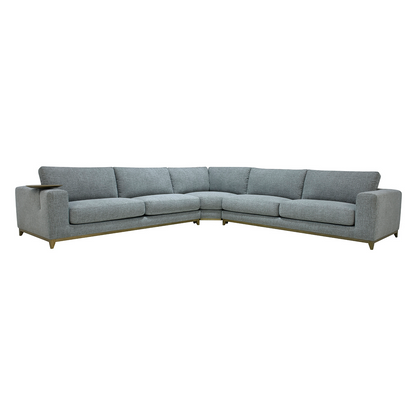 Gray 100% Polyester Sectional Donovan 3 Piece Sectional Collection