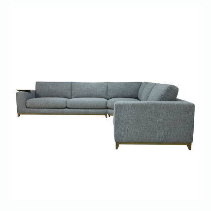 Gray 100% Polyester Sectional Donovan 3 Piece Sectional Collection