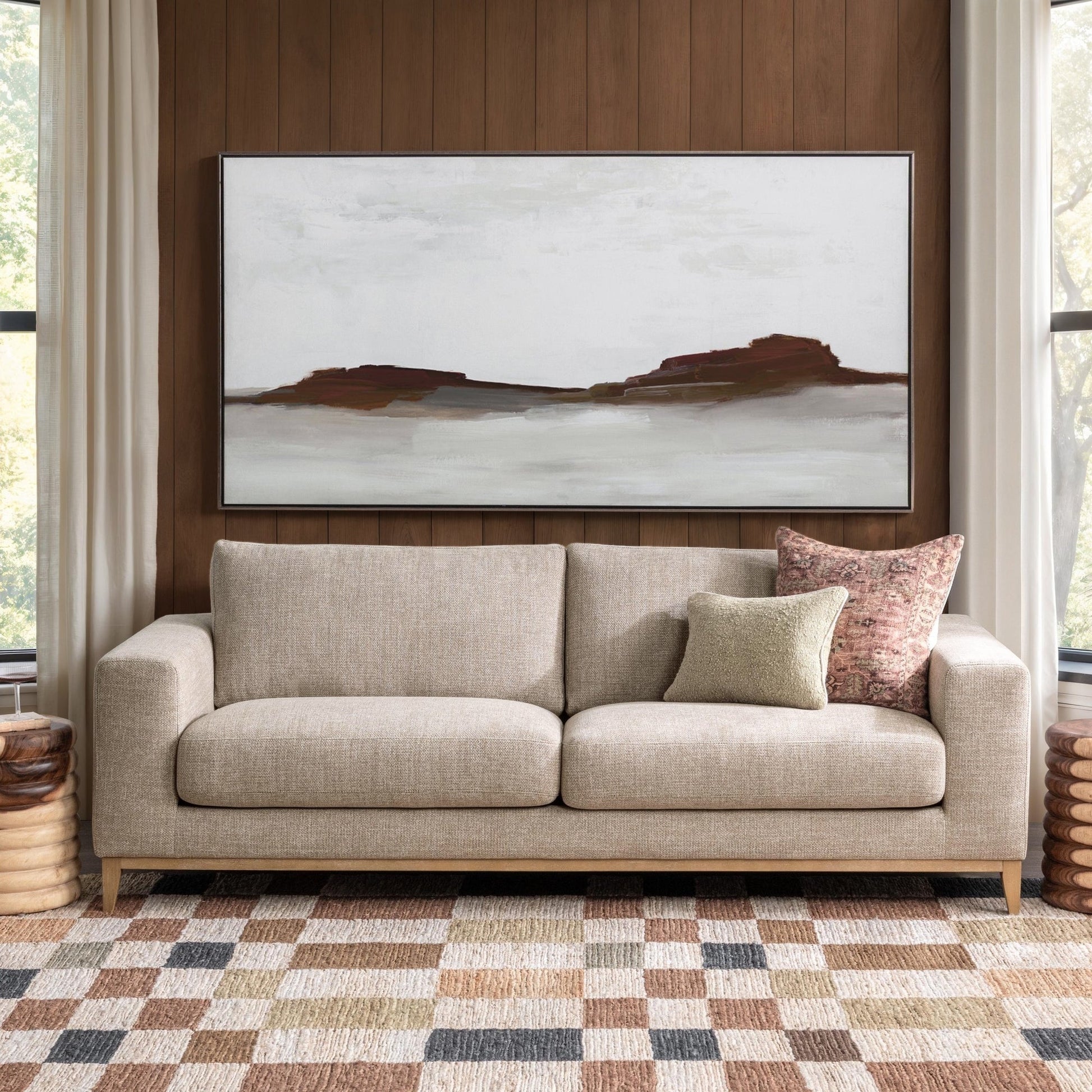 Bisque 100% Polyester Sofa Donovan Sofa Collection