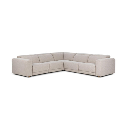 Gray 100% Polyester Sectional Knoxville 5pc Power Recliner Sectional Collection