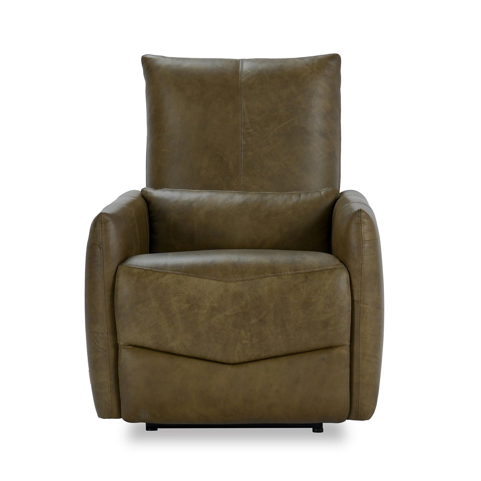 Earth Brown Top Grain Leather Accent Chair Thaya Power Recliner Collection