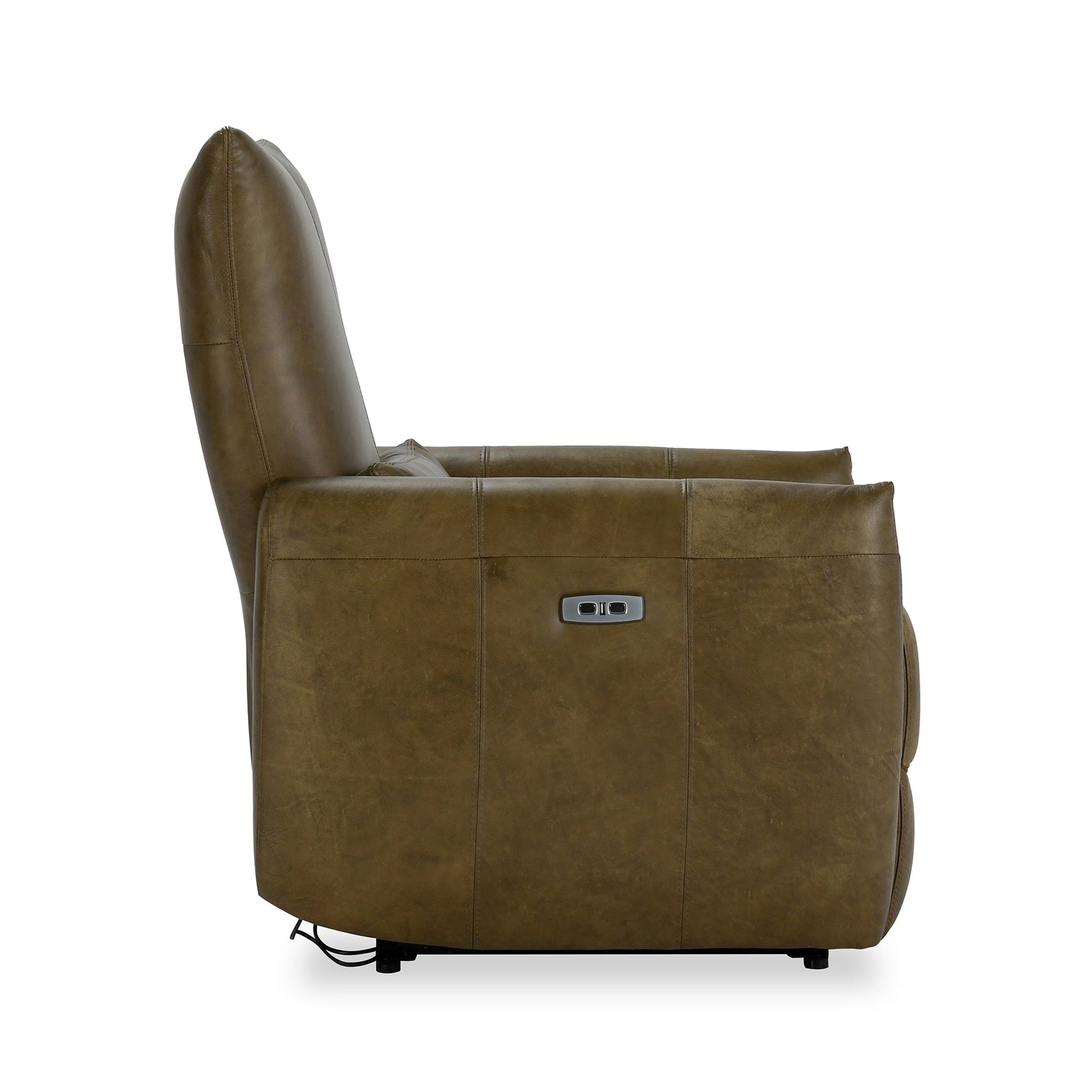 Earth Brown Top Grain Leather Accent Chair Thaya Power Recliner Collection