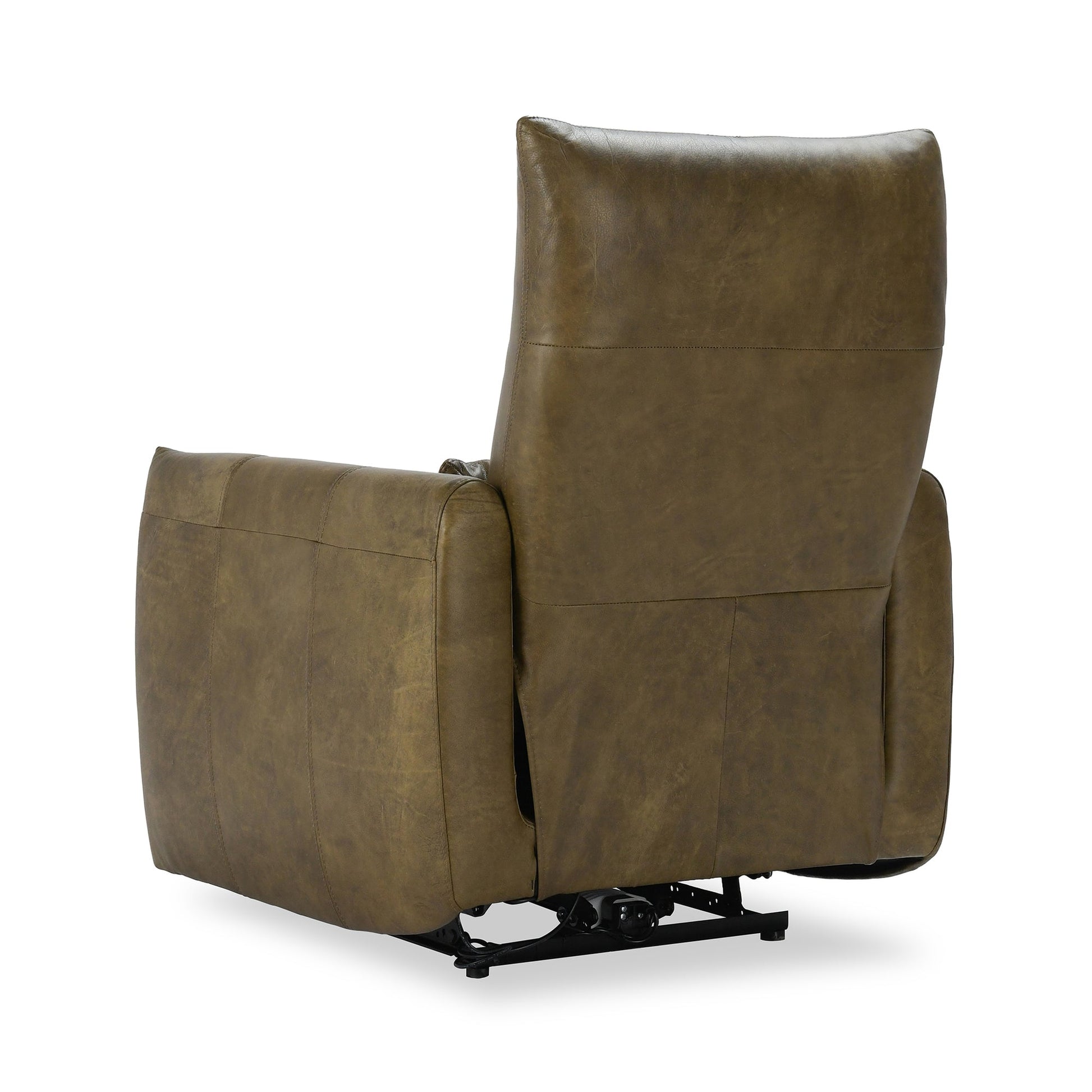 Earth Brown Top Grain Leather Accent Chair Thaya Power Recliner Collection