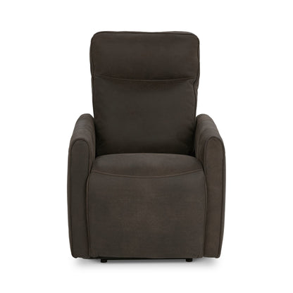 Dark Brown 100% Top Grain Leather Accent Chair Vivica Power Recliner Collection