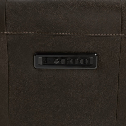 Dark Brown 100% Top Grain Leather Accent Chair Vivica Power Recliner Collection
