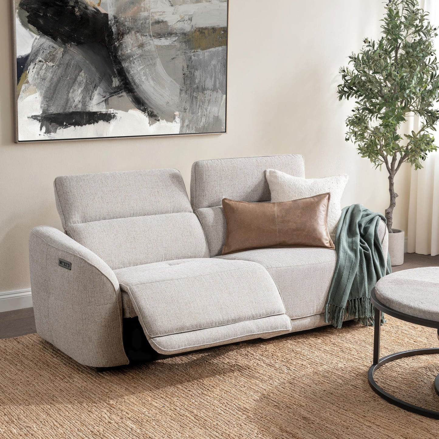 Gray 100% Polyester Sofa Ostend Reclining Sofa Collection