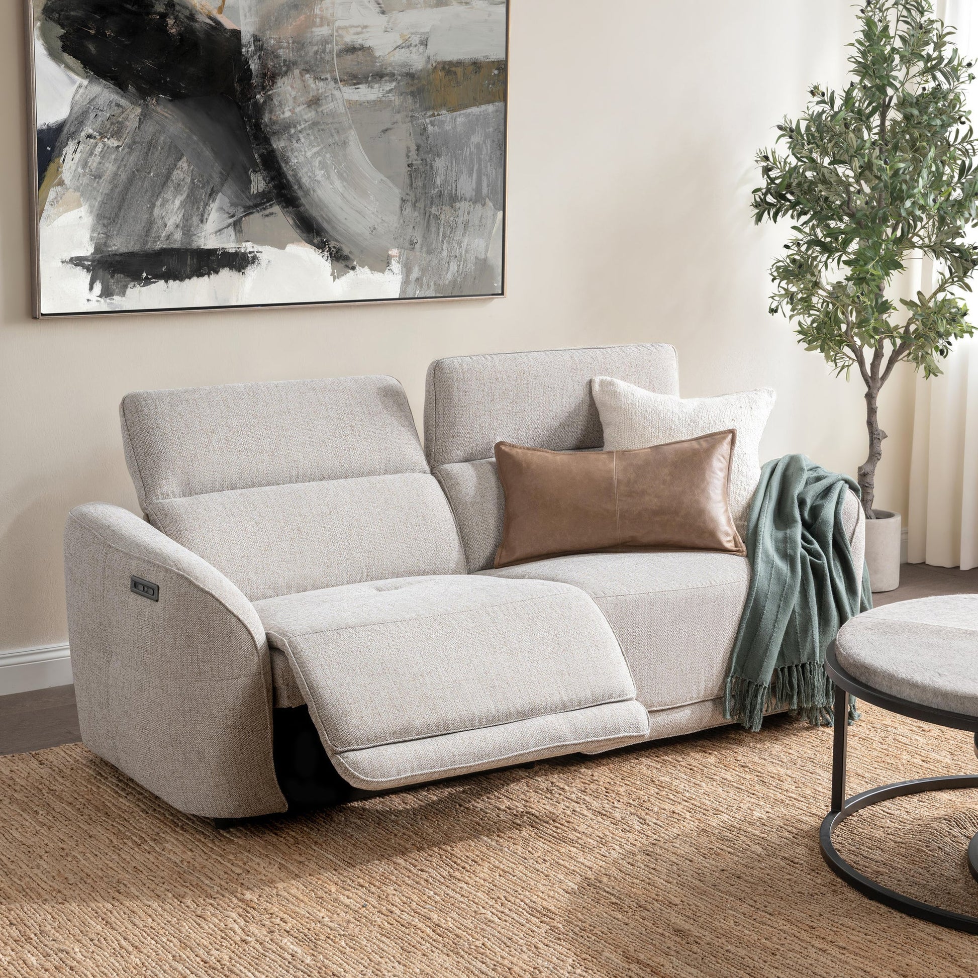 Gray 100% Polyester Sofa Ostend Reclining Sofa Collection