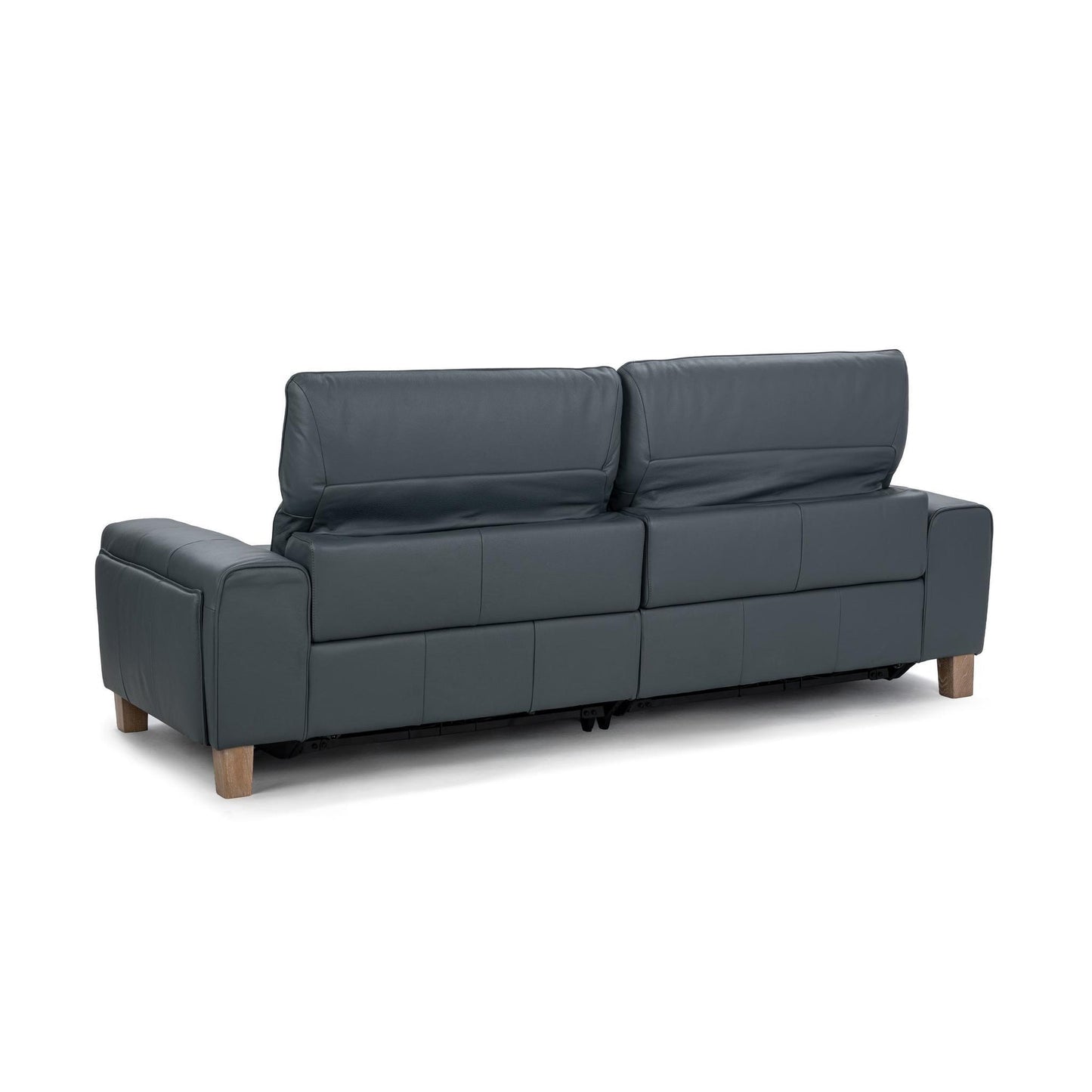 Smoke Blue 100% Top Grain Leather Sofa Alea Reclining Sofa Collection