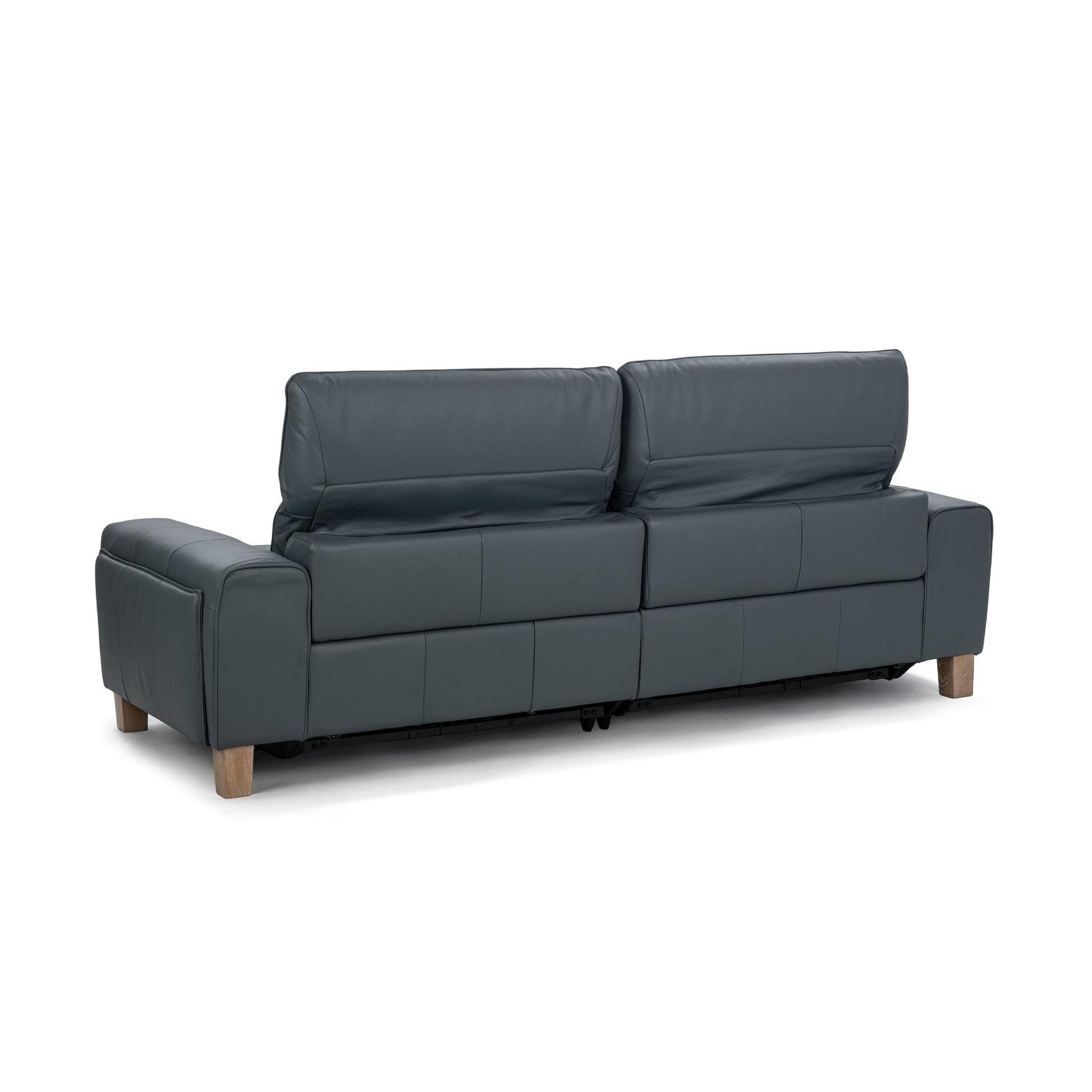 Smoke Blue 100% Top Grain Leather Sofa Alea Reclining Sofa Collection