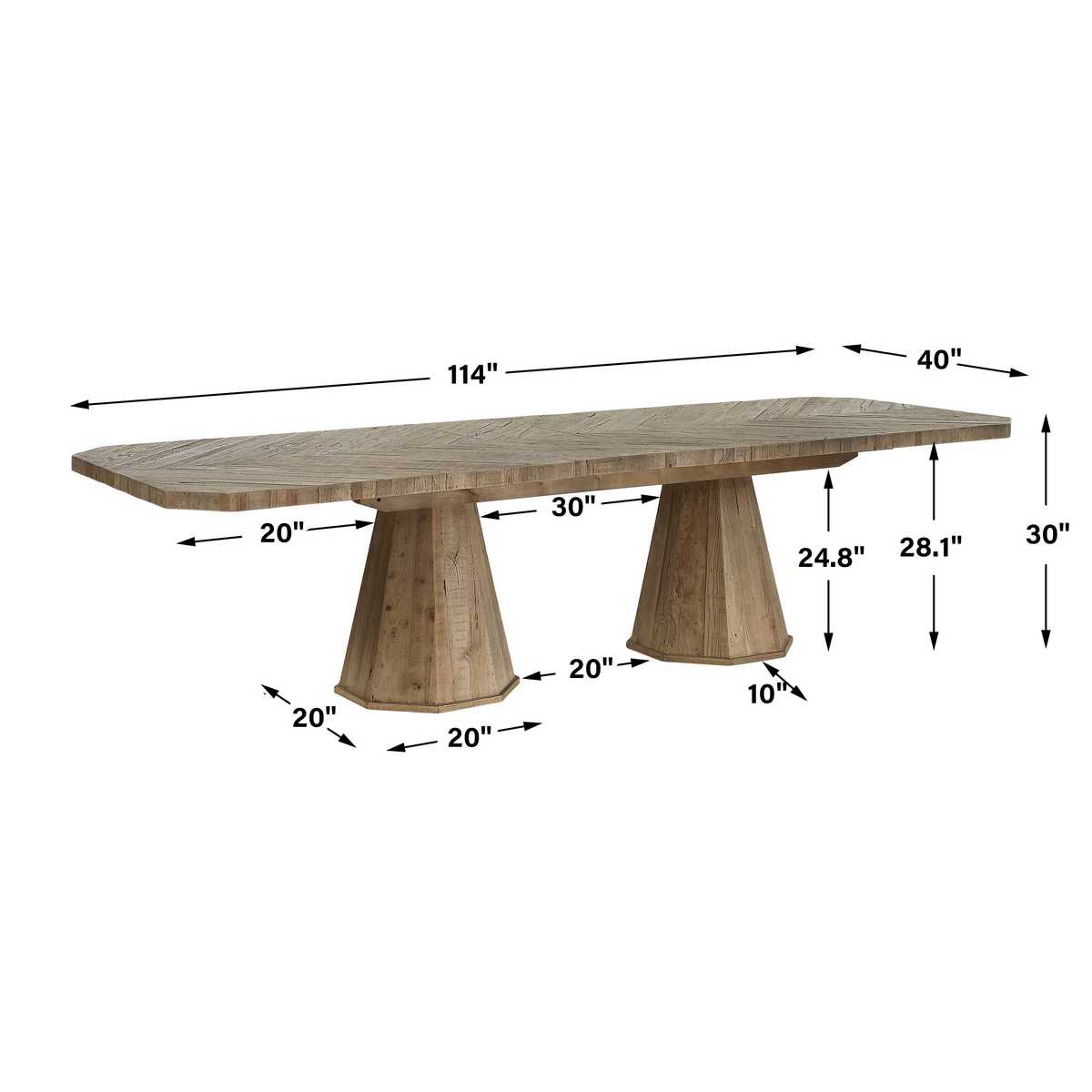 Greystone 6 Dining Table, 2 CARTONS
