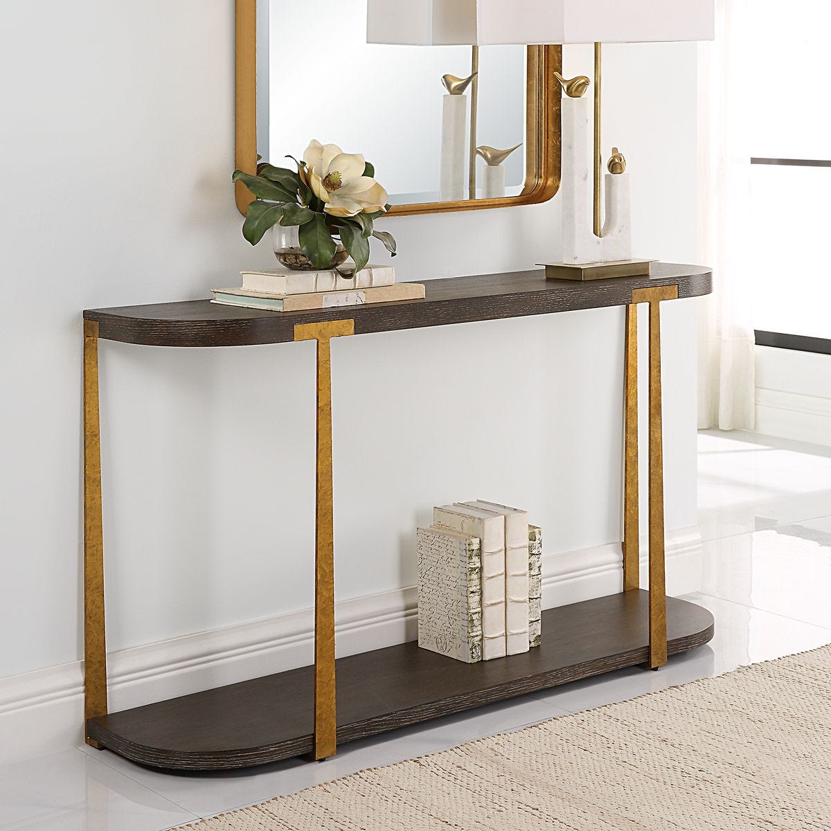 Caspian 4 Console Table, Walnut