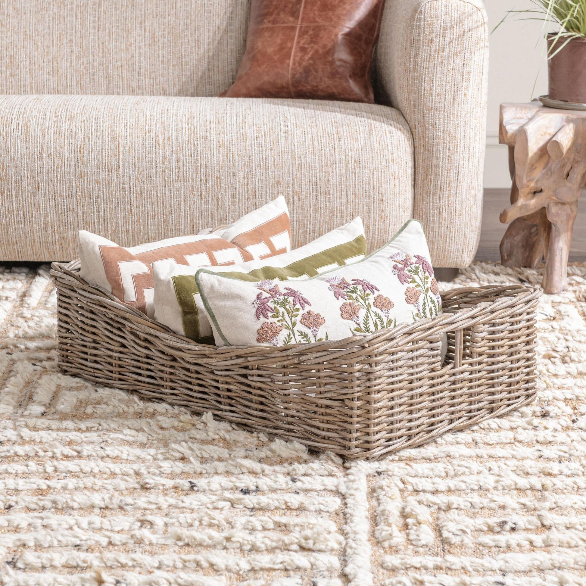 Gray Kubu Racks & Basket Kubu Rattan Short Basket Collection