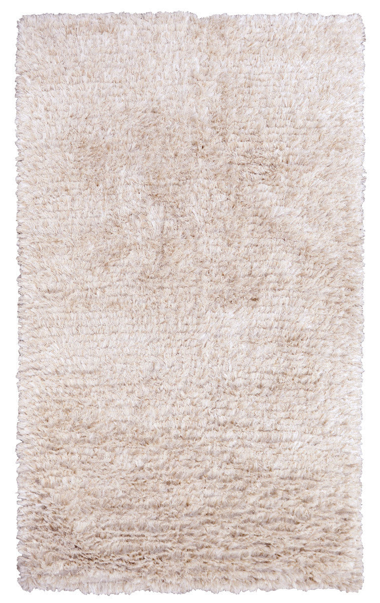 Ivory 60% Polyester Wool & Wool Blend The Ritz Shag Rug Collection